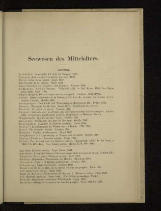 Seewesen des Mittelalters.