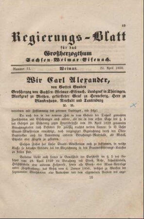 Nr. 11 : 24. April 1859