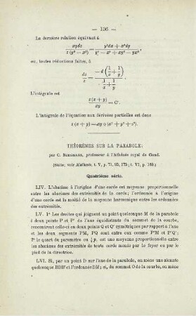 THÉORÈMES SUR LA PARABOLE.
