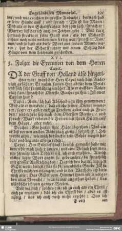 XVI. 3. Folget die Execution von dem Herren Capel