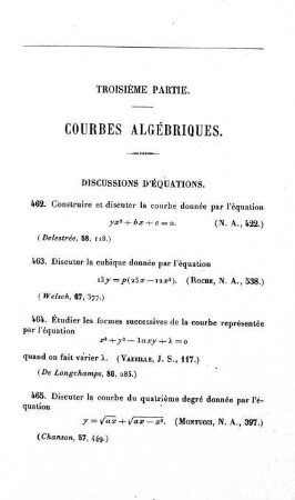 Troisième Partie. Courbes Algébriques.