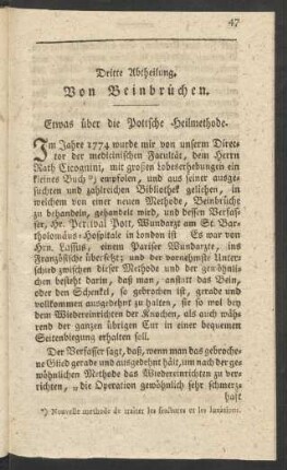 Dritte Abtheilung. Von Beinbrüchen
