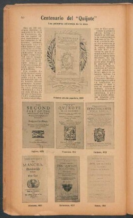 Centenario del "Quijote" : Las primeras ediciones de la obra