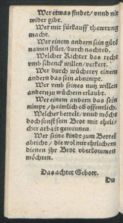 Das achtet Gebott.
