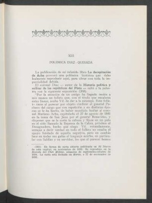 XIII - Polémica Díaz-Quesada