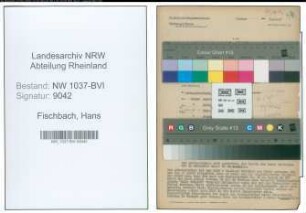 Entnazifizierung Hans Fischbach , geb. 09.01.1905 (Vertreter)