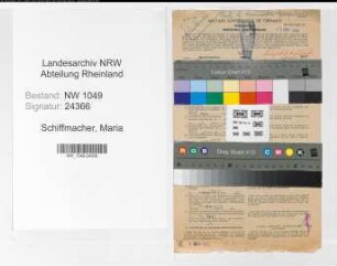 Entnazifizierung Maria Schiffmacher , geb. 10.09.1902 (Bankangestellte)