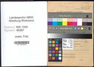 Entnazifizierung Fritz Joest , geb. 21.07.1903 (Werkmeister)