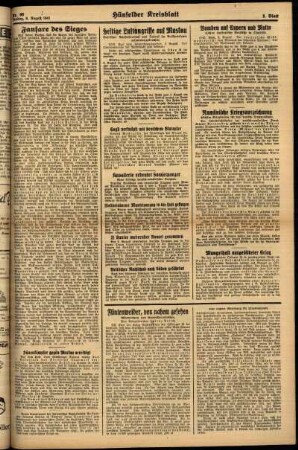Zweite Ausgabe vom Freitag, den 08. August 1941.