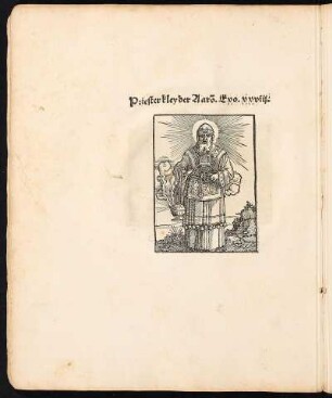 Holzschnitt: Priesterkleyder Aaro[ns]. Exo. xxviii.