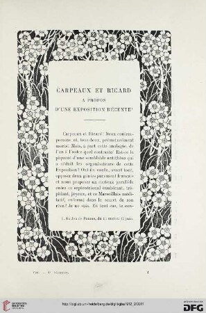 4. Pér. 8.1912: Carpeaux et Ricard : á propos d'une exposition récente