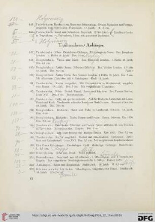 Taschenuhren / Anhänger (Nr. 187-227)