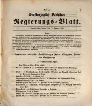 Großherzoglich Badisches Regierungsblatt. 1845