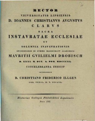Historiae Collegii Philobiblici Lipsiensis. 3. (1840)