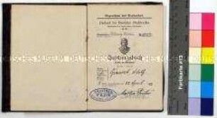 Quittungsbuch des Verbands der Deutschen Buchdrucker für den Setzer Adolf Gauert
