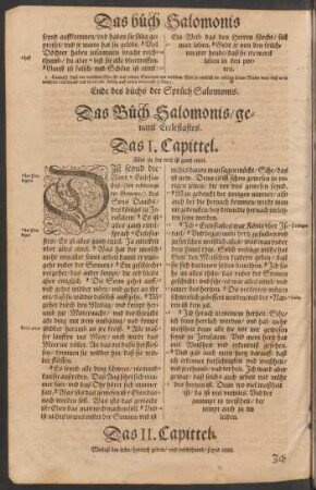 Das Buch Salomonis/ genant Ecclesiastes.