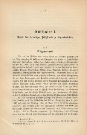 Abschnitt I. Bezirk des ehemaligen Justizsenats zu Ehrenbreitstein