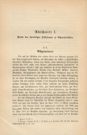 Abschnitt I. Bezirk des ehemaligen Justizsenats zu Ehrenbreitstein