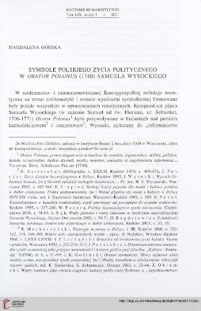 59: Symbole polskiego życia politycznego w Orator Polonus (1740) Samuela Wysockiego