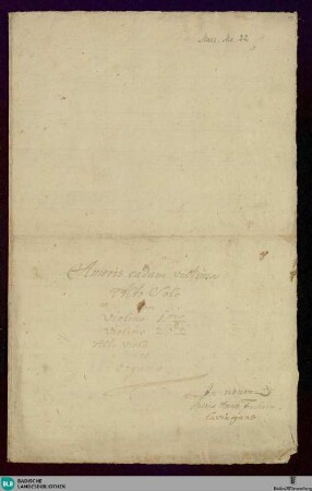 Amoris cadam victima - Don Mus.Ms. 22 : A, strings, org; G