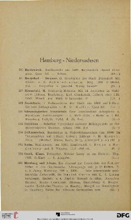 Hamburg – Niedersachsen (Nr. 330-364)