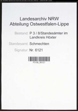 Sterberegister Standesamt Schmechten