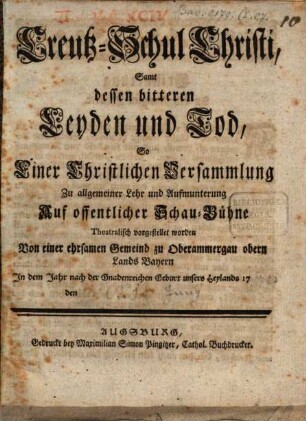 Creutz-Schul zu Oberammergau vorgestellt