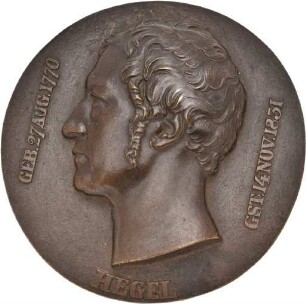 Medaille auf Georg Wilhelm Friedrich Hegel