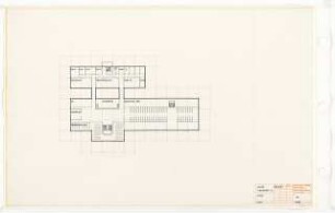 Zentralbibliothek der Landbauwissenschaft, Bonn Neubau: Vorentwurf B, Grundriss 1.OG, 1:200