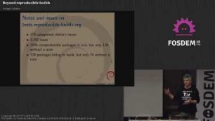 Reproducible builds ecosystem: Where some of us are and some hints where this might be going...