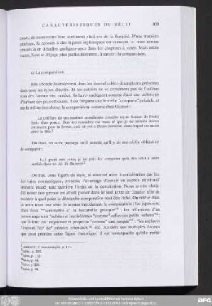 c) La comparaison.