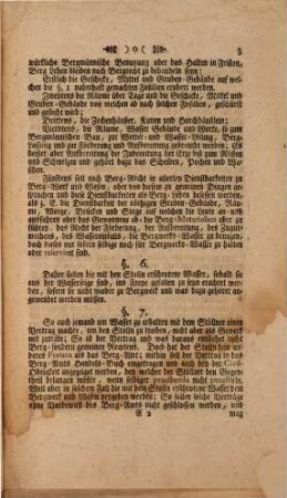 Erste Resolution in Berg-Sachen : was für Fossilien, Grundstücke, Wasser, Gebäude ... zum Bergwerk und Wesen zu rechnen sind ... ; Bayreuth, den 20 August 1771