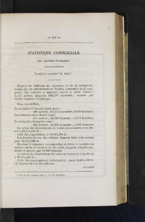 Statistiques commerciale