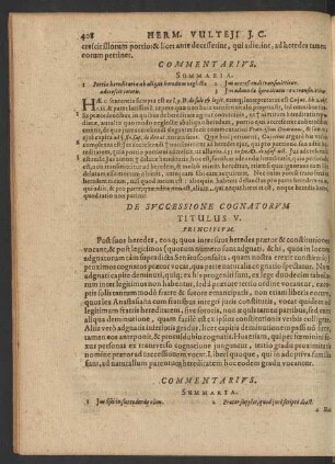 De Successione Cognatorum Titulus V.