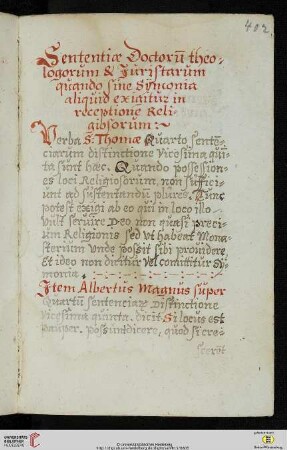 Sententiæ Doctorum theologorum & Juristarum quando sine Sÿmonia aliquid exigitur in receptione Religiosorum