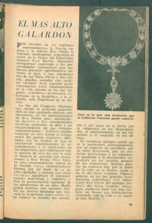 El más alto galardón