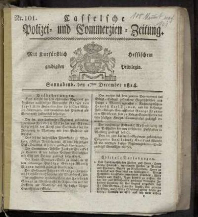 Nr. 101, Sonnabend den 17ten December. 1814