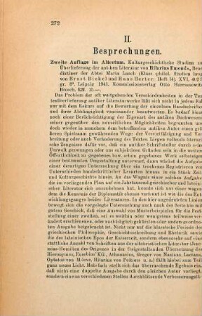 272-273 [Rezension] Emonds, Hilarius, Zweite Auflage im Altertum