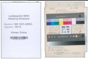 Entnazifizierung Emma Kirmes , geb. 01.04.1880 ()
