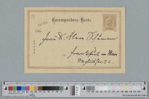 Postkarte an Clara Schumann