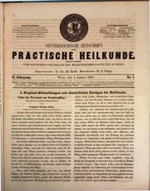 Österreichische Zeitschrift für praktische Heilkunde. 2. 1856