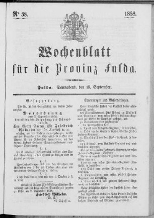 Nr. 38, Ausgabe vom 18. September 1858