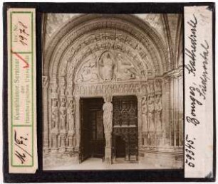 Bourges: Kathedrale Saint-Etienne, Südortal, Maiestas Domini, Evangelistensymbole (Stoedtner-Nr. (?) 59345)