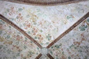 Gewölbebilder mit Drolerien, Ranken- und Laubwerk — Löwen, Ranken- und Laubwerk — Östliche Gewölbekappe