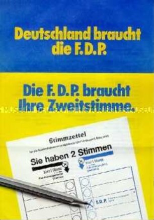 Flugblatt der FDP zur Bundestagswahl 1983