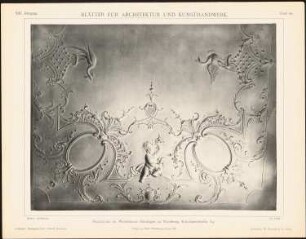 Stuckdecke im Wohnhaus Herdegen, Nürnberg: Ansicht Decke (aus: Blätter für Architektur und Kunsthandwerk, 13. Jg., 1900, Tafel 44)