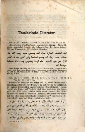 Die arabischen Handschriften der K. Hof- und Staatsbibliothek in München