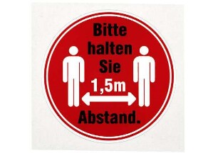 Warnaufkleber "Bitte halten Sie 1,5 m Abstand"