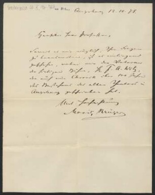 Brief an Friedrich Wilhelm Jähns : 12.10.1878
