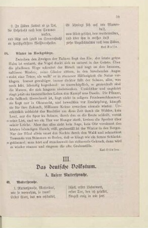 III. Das deutsche Volkstum
